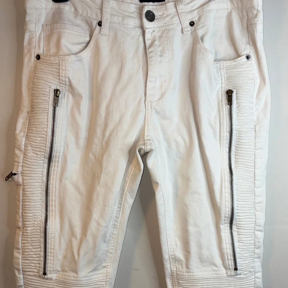Black Premium Men's White Skinny Flex Jeans Size 32 / 34 #115 🏷️ - Picture 6 of 16